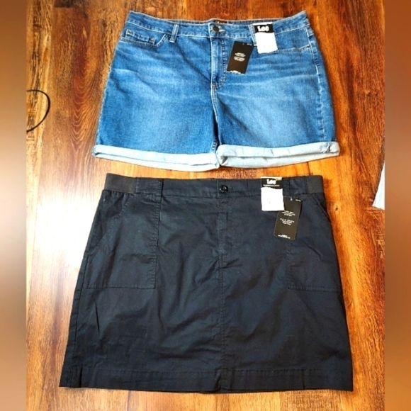 NWT Size 20M Lee short denim and black nwt skirt Lee - Picture 1 of 11